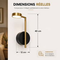 Dimensions applique murale chambre orientable : 12 par 40 centimètres
