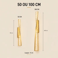 Applique murale dorée LED disponible en 50 cm et 100 cm
