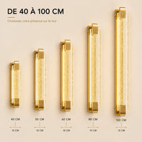 Applique murale dorée LED disponible de 40 à 100 cm