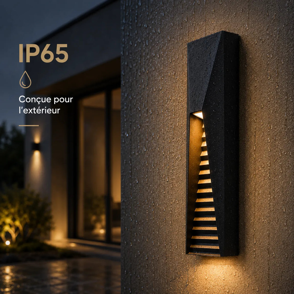 Applique murale extérieure LED en aluminium à façade ajourée conçue pour une installation extérieure avec protection IP65