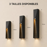 Applique murale extérieure LED en aluminium à façade ajourée disponible en 35, 50 et 70 cm