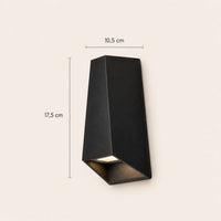 Applique murale extérieure LED noire de 17,5 × 10,5 cm


