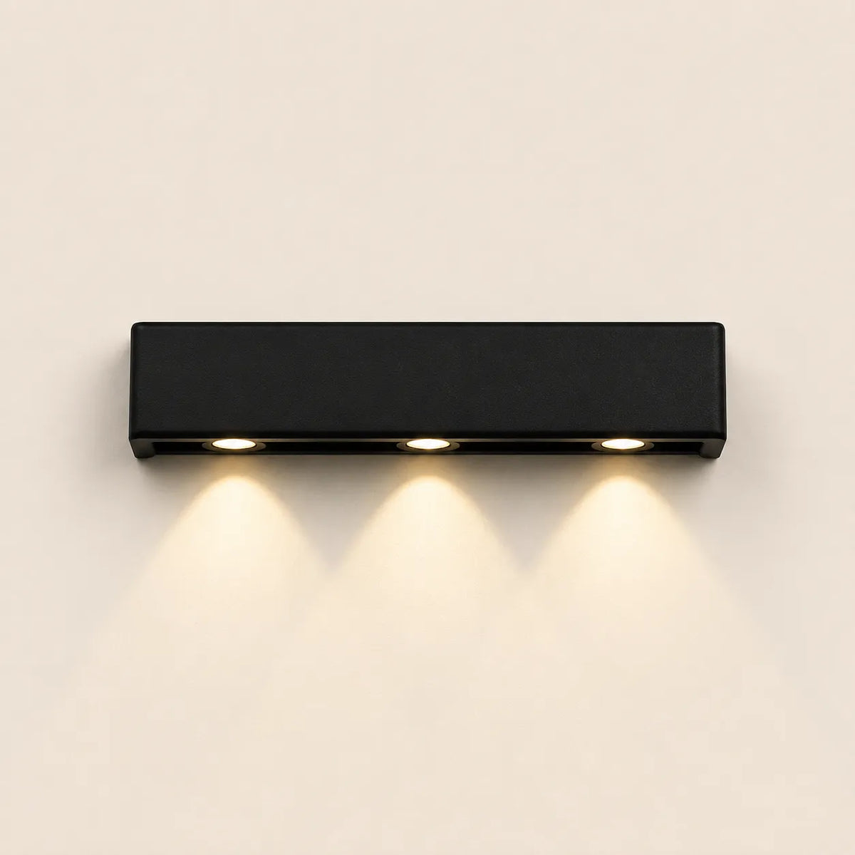 Applique murale extérieure LED noire en aluminium à plusieurs points lumineux