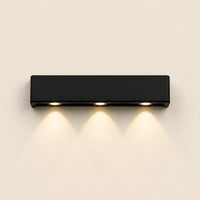 Applique murale extérieure LED noire en aluminium à plusieurs points lumineux