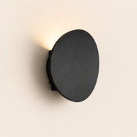 Applique murale extérieure LED ronde noire en aluminium