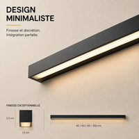 Détail de l'applique murale extérieure LED au format linéaire

