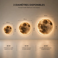 Applique murale extérieure LED effet lune disponible en 30, 50 et 60 cm

