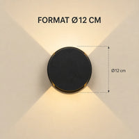 Applique murale extérieure LED ronde en aluminium de diamètre 12 cm