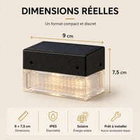 Applique murale extérieure solaire compacte de 9 × 7,5 cm