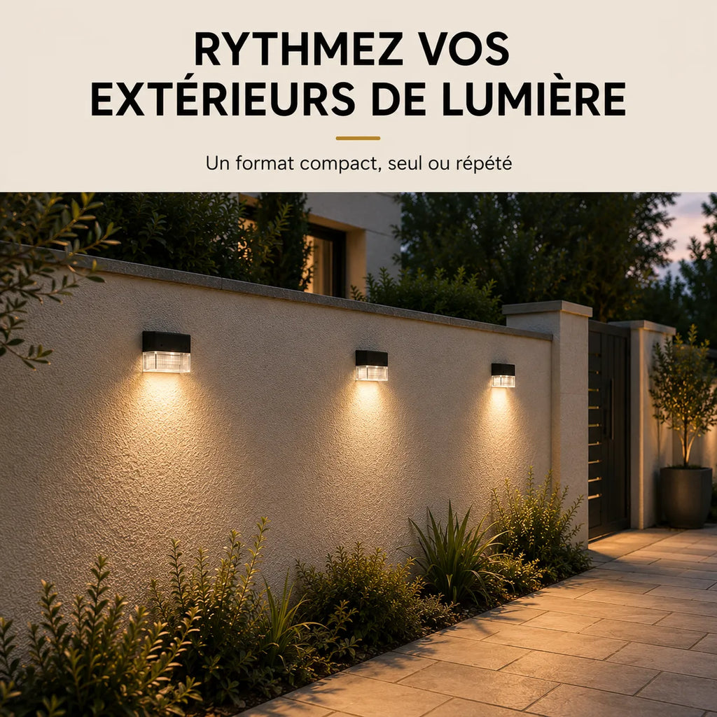 Applique murale extérieure solaire noire 