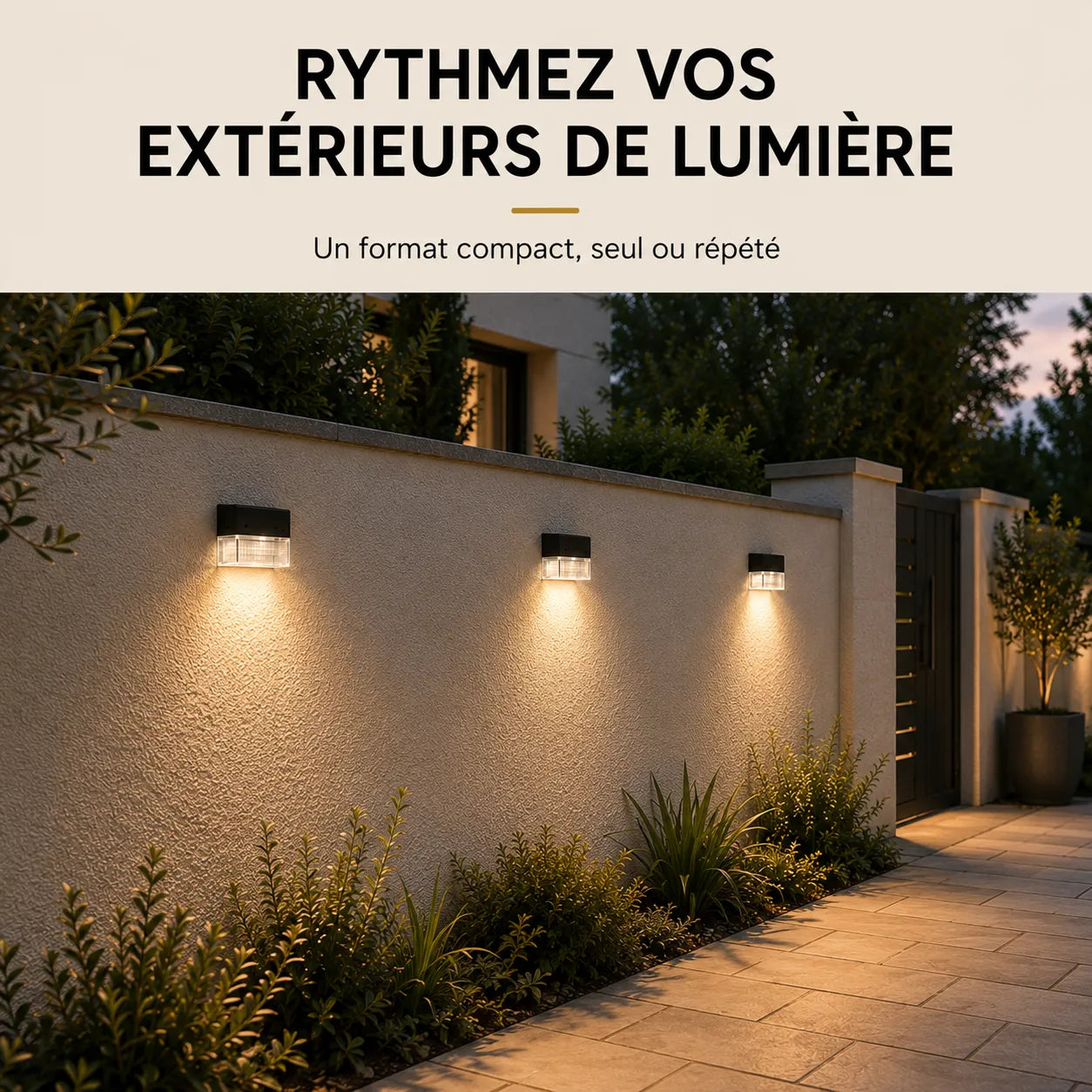 Applique murale extérieure solaire noire 