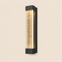 Applique murale extérieure LED noire en aluminium avec diffuseur en verre