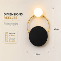 Dimensions applique murale salon : 45 par 26 centimètres